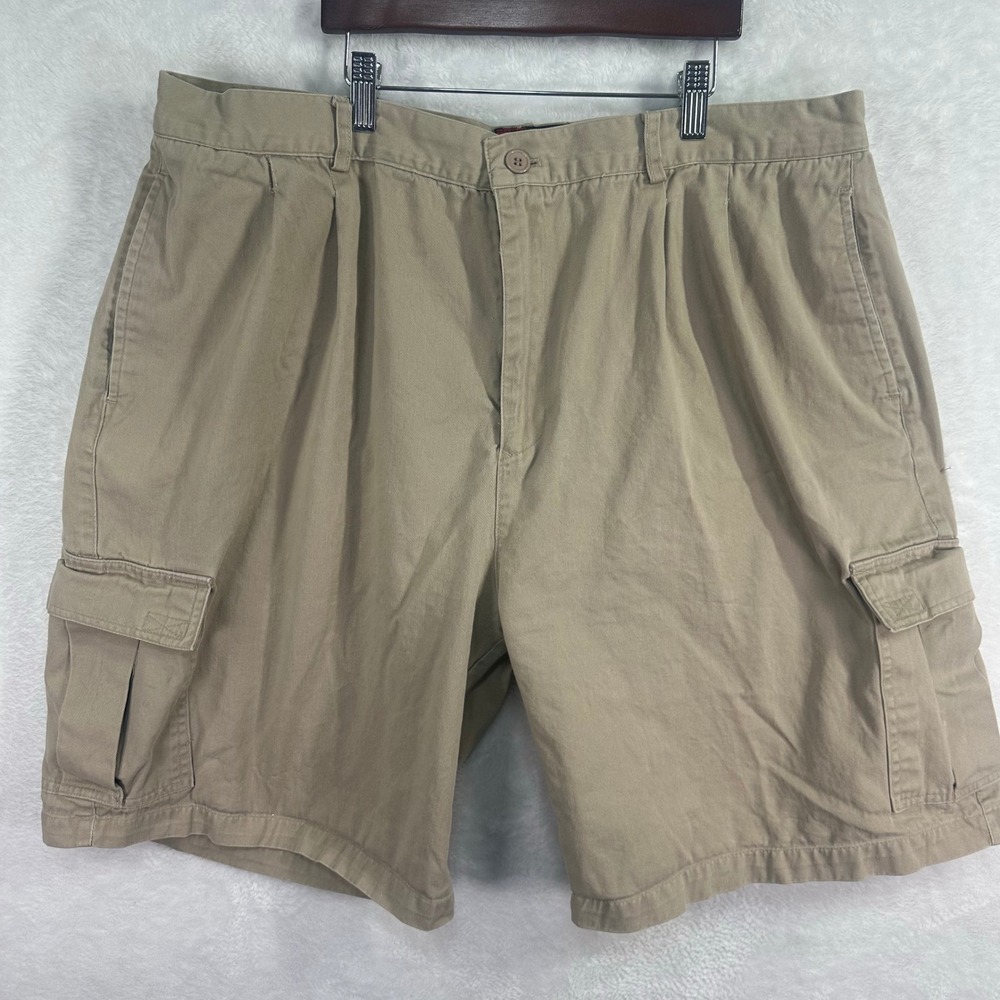 Jon‎ Lauren Cargo Shorts Mens 40 Tan Pleated Cotton Casual Utility Outdoor